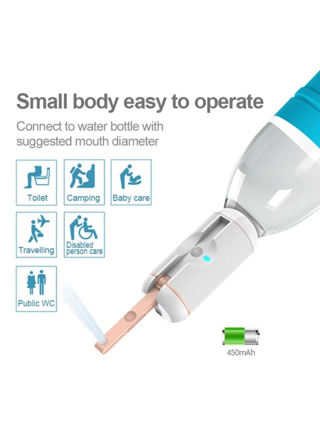 Portable Electric Travel Bidet Sprayer – USB-C Rechargeable Handheld Shattaf, 180° Rotatable Nozzle, 2 Pressure Modes, Compact Design for Personal Hygiene, Baby Care & Travel (Blue Fire BS-21S) - Image 5