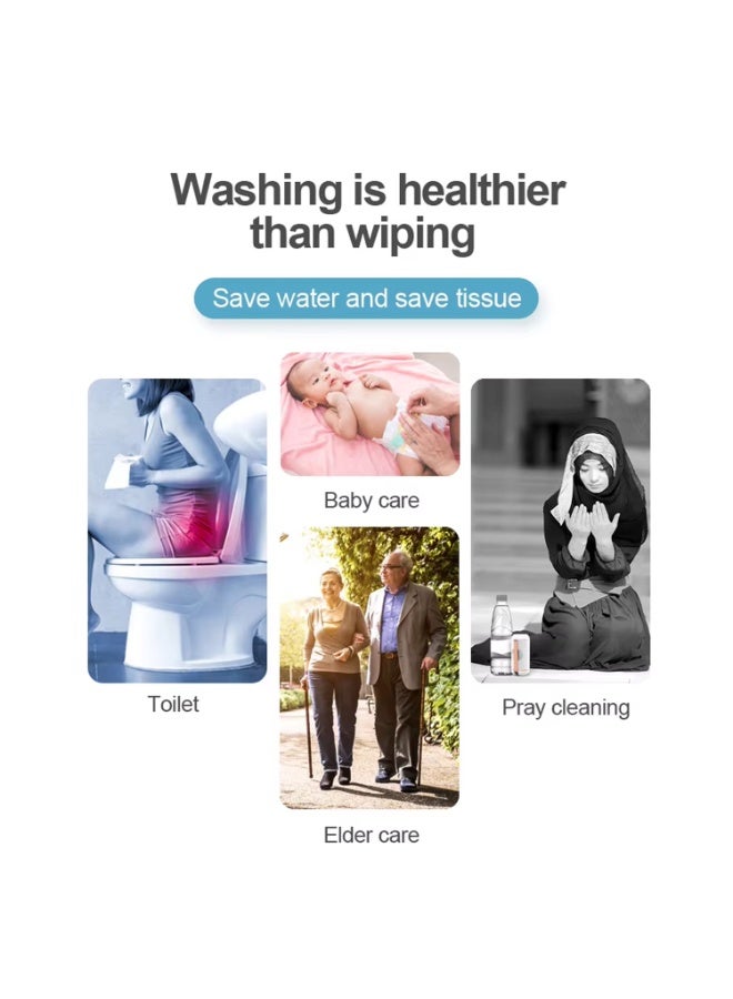 Portable Electric Travel Bidet Sprayer – USB-C Rechargeable Handheld Shattaf, 180° Rotatable Nozzle, 2 Pressure Modes, Compact Design for Personal Hygiene, Baby Care & Travel (Blue Fire BS-21S) - Image 2