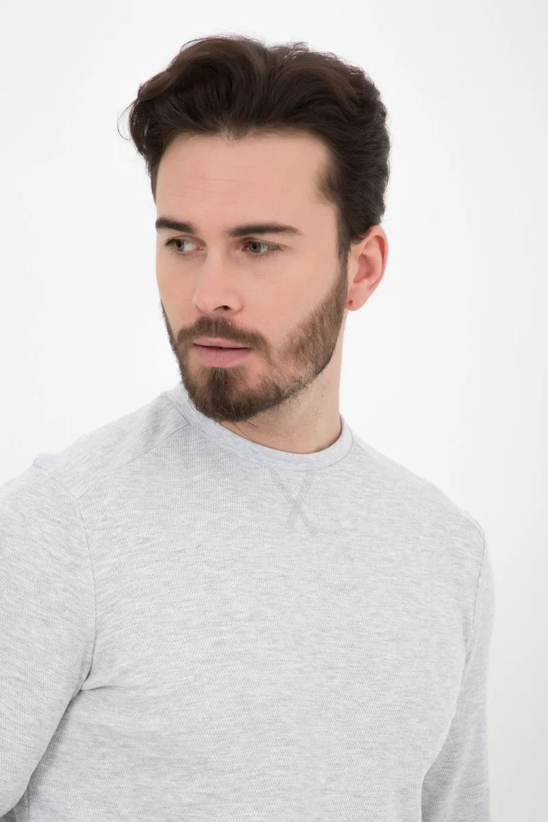 ديفيز Men's Basic Sweatshirt Snow Melange