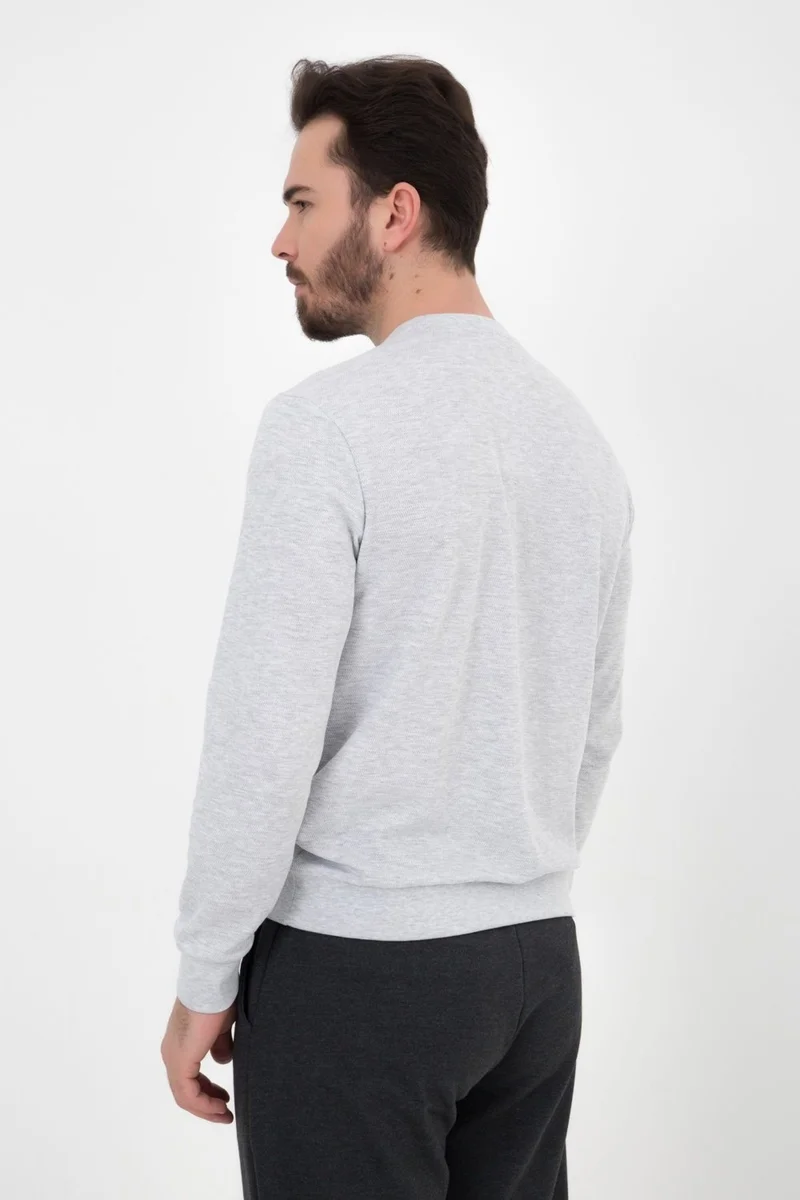 ديفيز Men's Basic Sweatshirt Snow Melange
