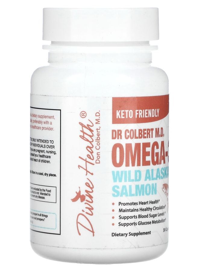 Divine Health Dr Colbert M.D. Omega-3 Wild Alaskan Salmon 30 Capsules - Image 2