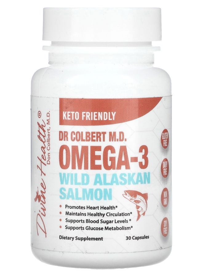 Divine Health Dr Colbert M.D. Omega-3 Wild Alaskan Salmon 30 Capsules - Image 1