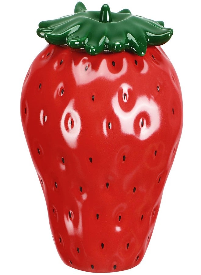 IMIKEYA Strawberry Shaped Canisters, Strawberry Ceramic Cookie Jars Farmhouse Jars With Lids Biscuit Treat Container Food Storage Tin for Tea Sugar Flour - Image 1