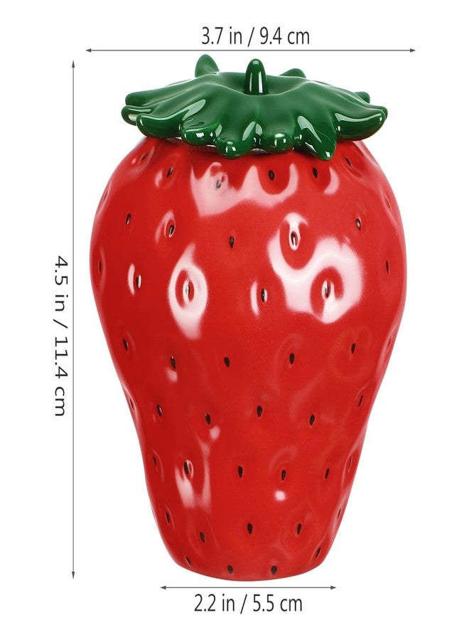 IMIKEYA Strawberry Shaped Canisters, Strawberry Ceramic Cookie Jars Farmhouse Jars With Lids Biscuit Treat Container Food Storage Tin for Tea Sugar Flour - Image 5