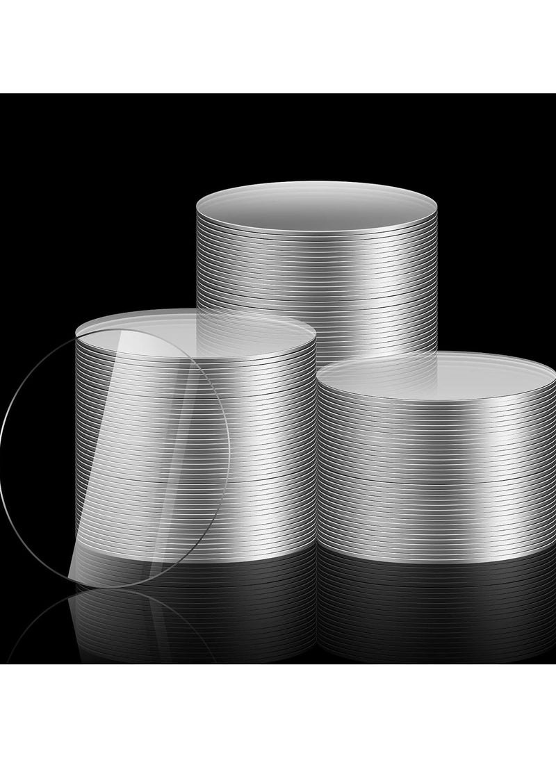TPGP 50 Pieces Clear Circle Acrylic Blanks | 0.08 Inch Thick | Round Acrylic Discs for Picture Frame Painting & DIY Crafts (4 x 0.08 Inch) - Image 1