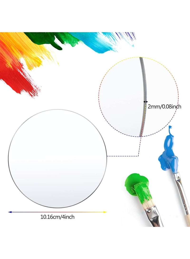 TPGP 50 Pieces Clear Circle Acrylic Blanks | 0.08 Inch Thick | Round Acrylic Discs for Picture Frame Painting & DIY Crafts (4 x 0.08 Inch) - Image 3