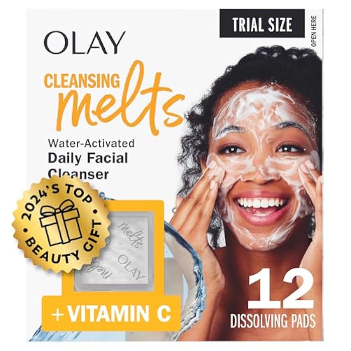 Olay Cleansing Melts + Vitamin C Face Cleanser, 12ct, Water-Activated Face Wash Cleans, Tones, and Refreshes Skin - Image 1