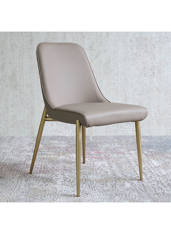 AL HUZAIFA FURNITURE Lady Dining Chair In Grey Recycle Leather And Stainless Steel Legs In Copper Brush  - Image 2