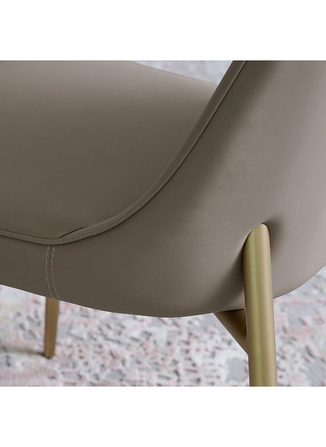 AL HUZAIFA FURNITURE Lady Dining Chair In Grey Recycle Leather And Stainless Steel Legs In Copper Brush  - Image 4