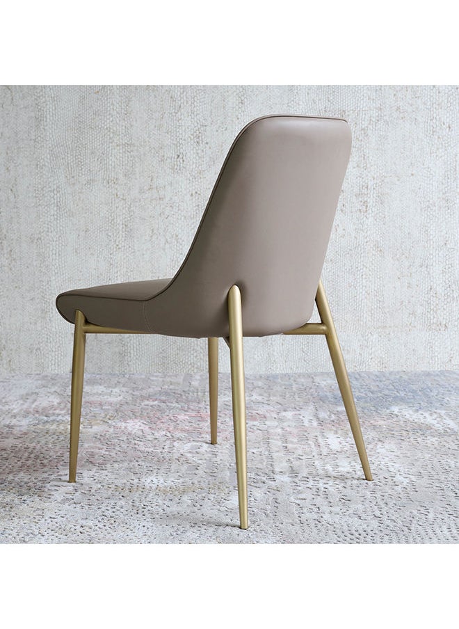 AL HUZAIFA FURNITURE Lady Dining Chair In Grey Recycle Leather And Stainless Steel Legs In Copper Brush  - Image 5