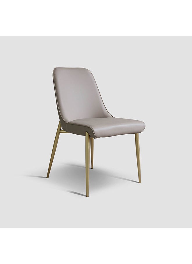 AL HUZAIFA FURNITURE Lady Dining Chair In Grey Recycle Leather And Stainless Steel Legs In Copper Brush  - Image 1
