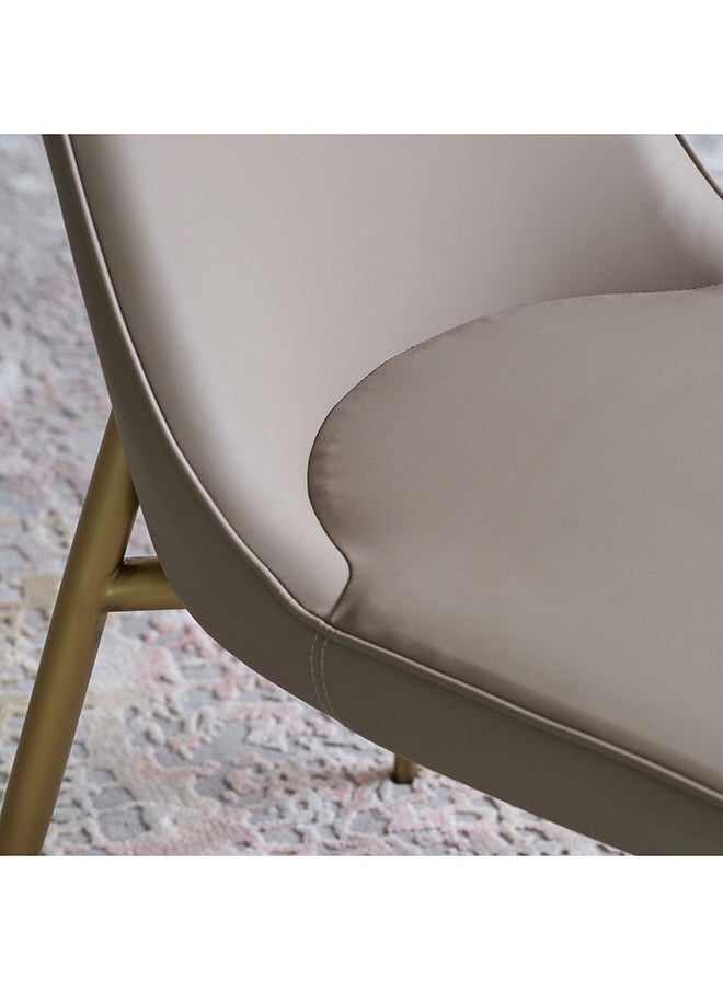 AL HUZAIFA FURNITURE Lady Dining Chair In Grey Recycle Leather And Stainless Steel Legs In Copper Brush  - Image 3