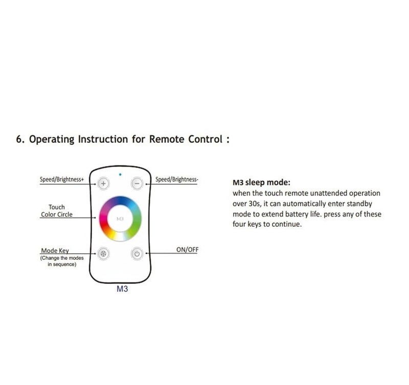 M3 3A Mini LED RGB Light Strip Controller 3 Channel Receiver Touch Remote DC12V 24V - Image 3