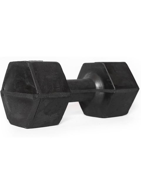 Glossy Rubber Hex Dumbbell (1 Piece) Rubber Dumbbells with Hexagonal Shaped Heads to Prevent Rolling and Injuries - Comfortable Hand Weights for Exercise, Muscle Building, Strength and Weight Training