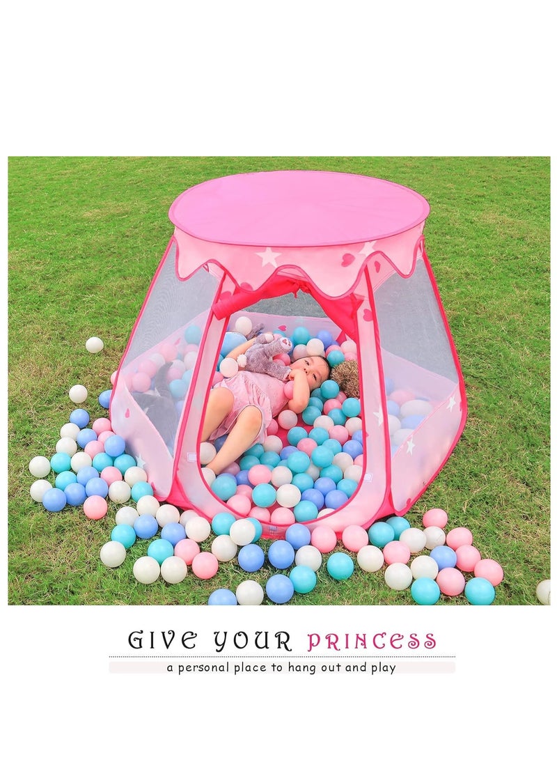 Paka Rabbit Pop Up Princess Tent , Toys for 1 2 3 Year Old Girl Birthday Gift, Ball Pit for 12-18 Months Baby Girl Toys, Toddler Girl Gift, Easy to Pop Up and Assemble(Pink) - Image 4