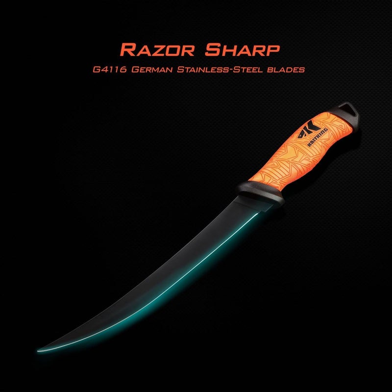Kastking Speed Demon Pro Fillet Knife - Razor Sharp G4116 German Stainless-Steel Blade, Professional Level Knives for Filleting and Boning, Non-Slip Handles, Includes Protective Sheath - Image 2