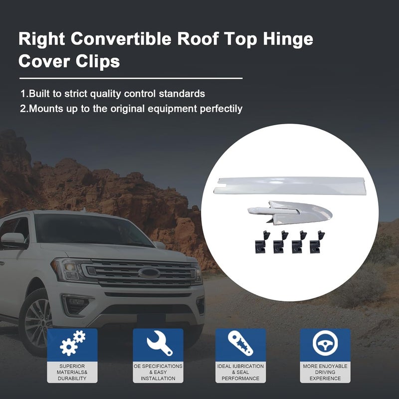 MUNIK 6-Piece Convertible Roof Top Hinge Cover Clips - Image 2