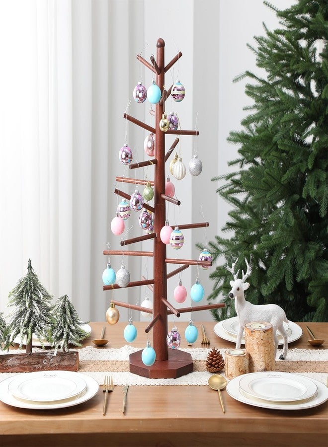 Leinuosen Wood Christmas Tree Ornament Display for Tables 27.5'' Ornament Tree Display Stand with Arms Artificial Trees Tabletop Centerpieces for Home Xmas Wedding Holiday Party Decoration - Image 3