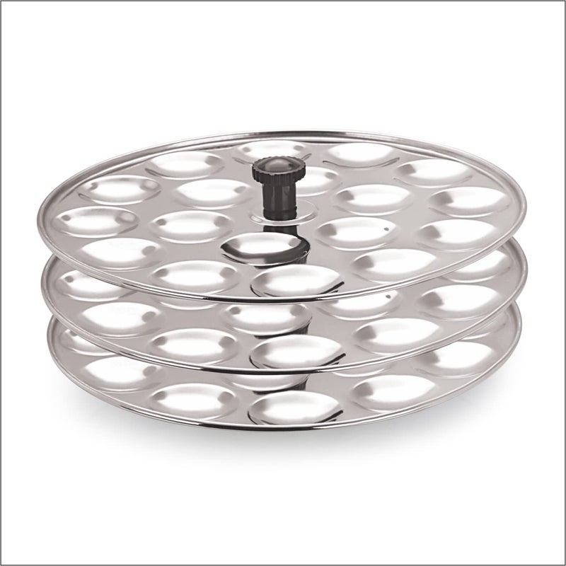 Apeiron Stainless Steel Mini Idli Maker With 3 Plates (54 Idli) - Image 5