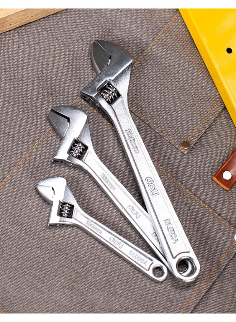 Deli 3-Piece Adjustable Wrench Set EDL006A-3 - Professional Grade Steel Wrenches for Plumbing & DIY Repairs - Image 5