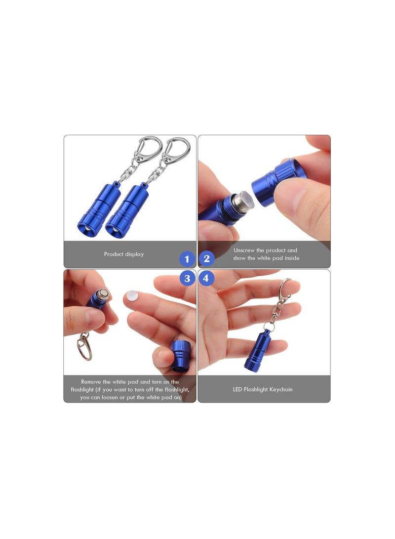 SOLARAE 10-Pack Mini LED Flashlight Keychains, Portable Bright Torch with Hook, Battery Operated Keyring Light, Ideal for Camping and Party Favors, High Cost Performance. - Image 2