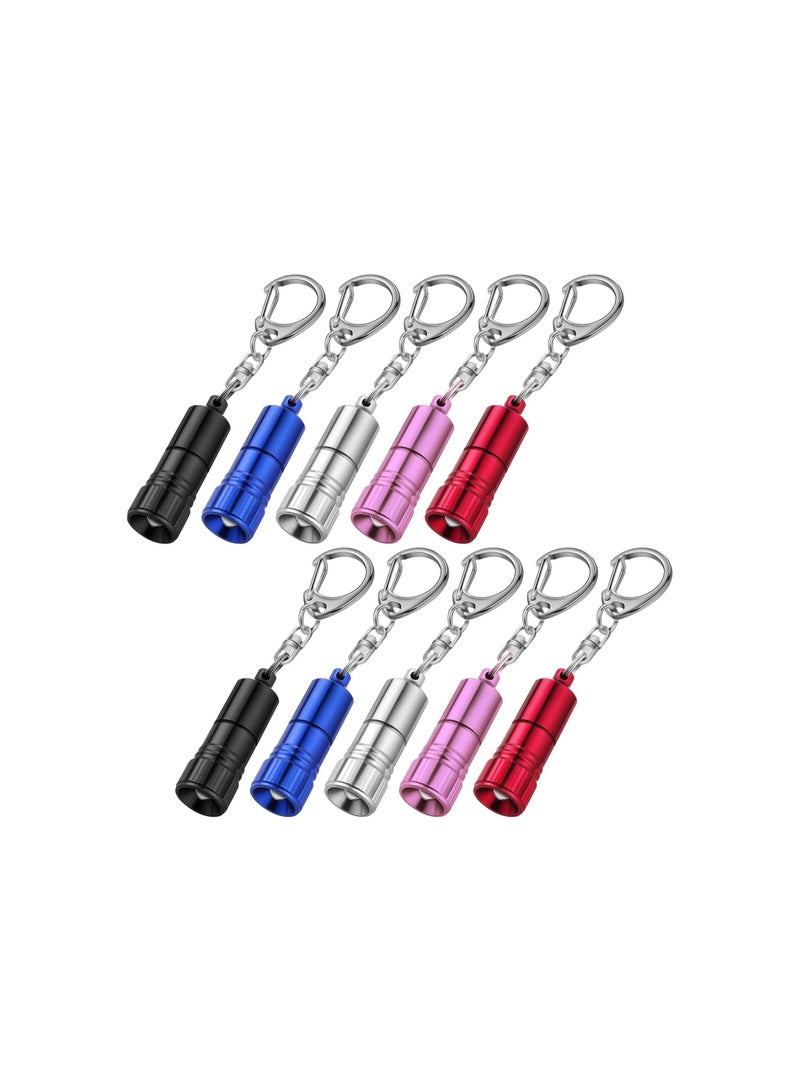 SOLARAE 10-Pack Mini LED Flashlight Keychains, Portable Bright Torch with Hook, Battery Operated Keyring Light, Ideal for Camping and Party Favors, High Cost Performance. - Image 1