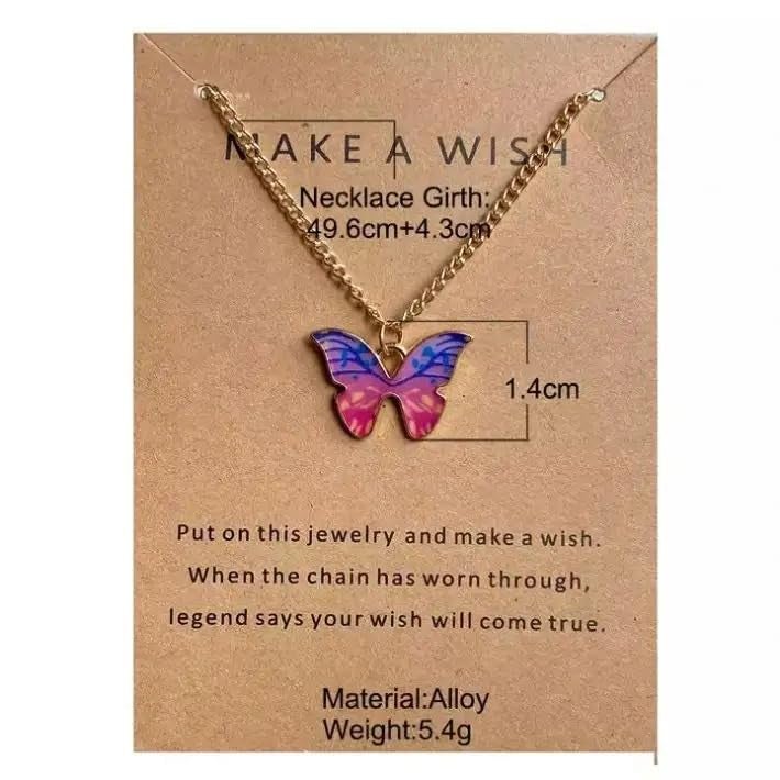 MEENAZ Fashion 5 pcs Butterfly Pendant Necklace Set for Women for Girls Combo chains for women stylish/Gold Locket Jewellery Set for Women Alloy jewelry |Valentine Gifts Girlfriend western-98 - Image 3