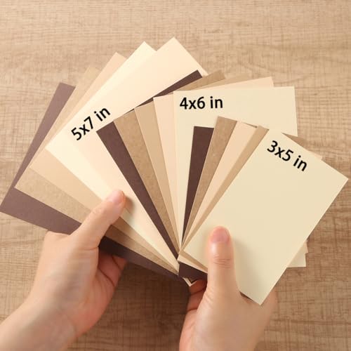 Topeen 50 Sheets Colored Cardstock Paper 5 Colors, 250 GSM Heavy Card Stock for DIY Art Projects, Cards (Brown, 5x7) - Image 2
