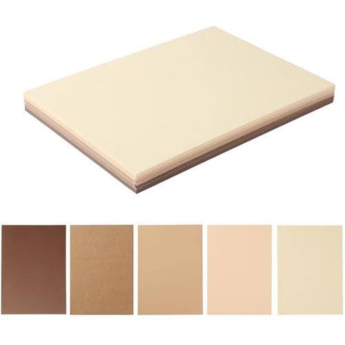 Topeen 50 Sheets Colored Cardstock Paper 5 Colors, 250 GSM Heavy Card Stock for DIY Art Projects, Cards (Brown, 5x7) - Image 1