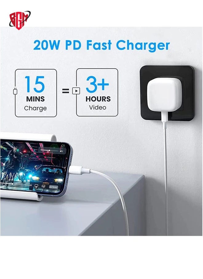 BGM 20W PD Type C Power Block Wall Charger Plug Adapter with 2M USB-C to Lightning Cable Compatible with iPhone 14/13/11/X/XS/iPad  - Image 3