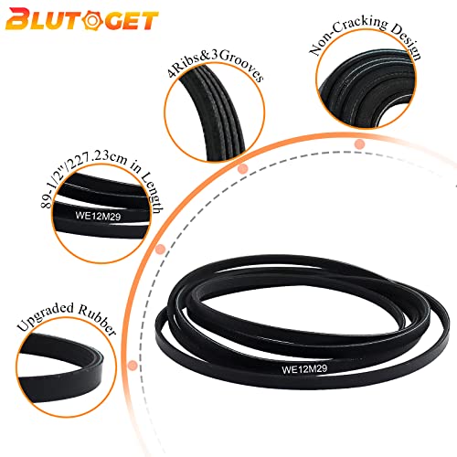 Blutoget WE12M29 WE03X29897 WE12X21574 Dryer Drum Drive Belt by Blutoget Replace WE12M22 137292700 WE120122 AP4565702 134163500 - Fit for GE Hotpoint Dryers Gtd33eask0ww Gtd42easj2ww (89-1/2 Inches Length) - Image 2