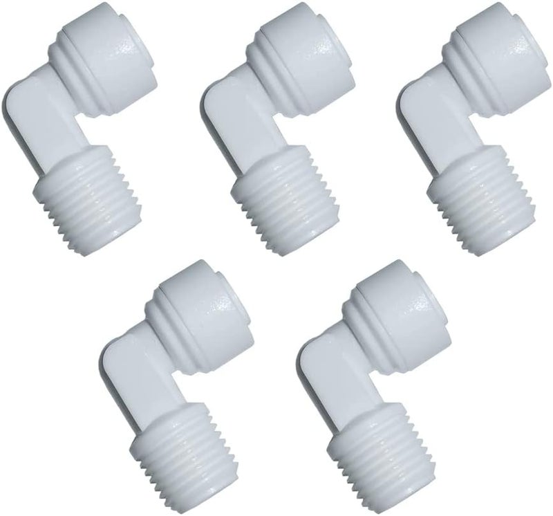 YZMSZ YZM Elbow Male Thread Adapter 1/4" Male x 1/4" OD Tube Quick Connect. - Image 1