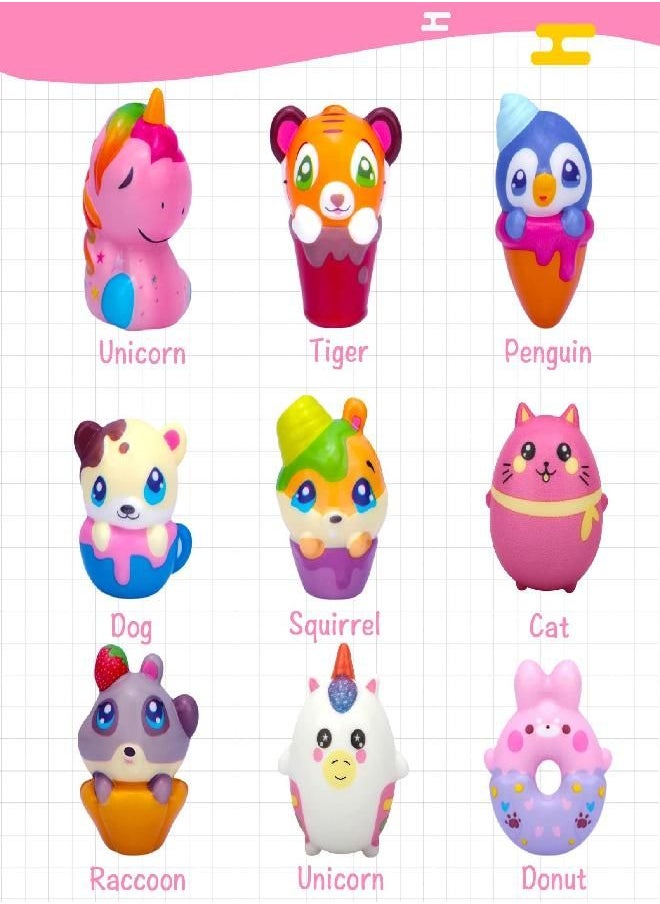 POKONBOY - POKONBOY 30 Pack Kawaii Squishies Squishy Toys, Animals Squishies Cute Unicorn Donuts Slow Rising Creamy Scent Stress Relief Squishies Pack Party Favors Decorative with Key Chain - Image 1