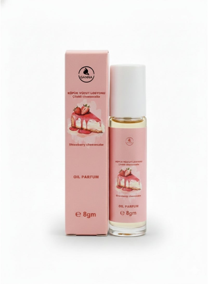 جنة عطر رول أون برائحة تشيز كيك الفراولة - 8 مل