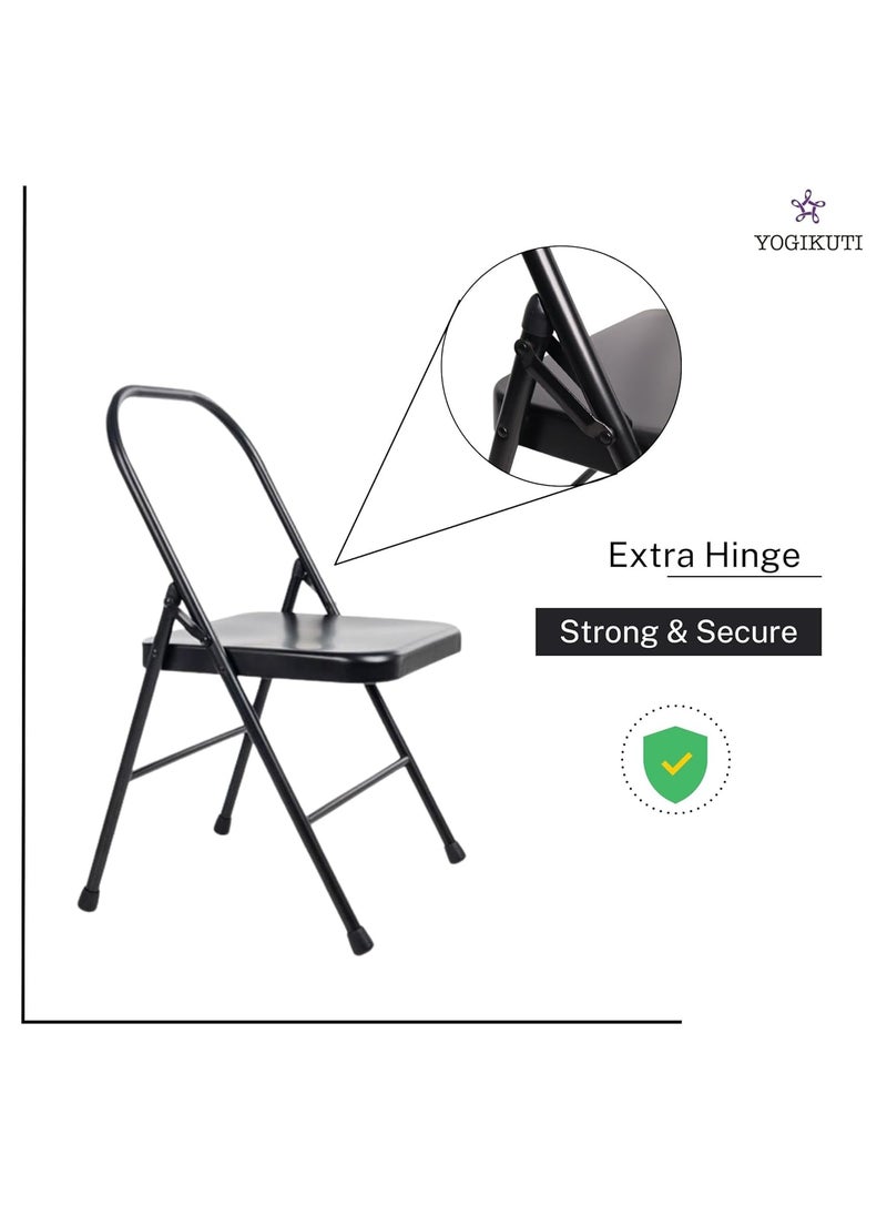 YOGIKUTI YOGIKUTI Iyengar Yoga Chair Yoga Chair Backless Yoga Chair for Restorative Yoga Metal Chair for Perfect Alignment Flexibility  - Image 4