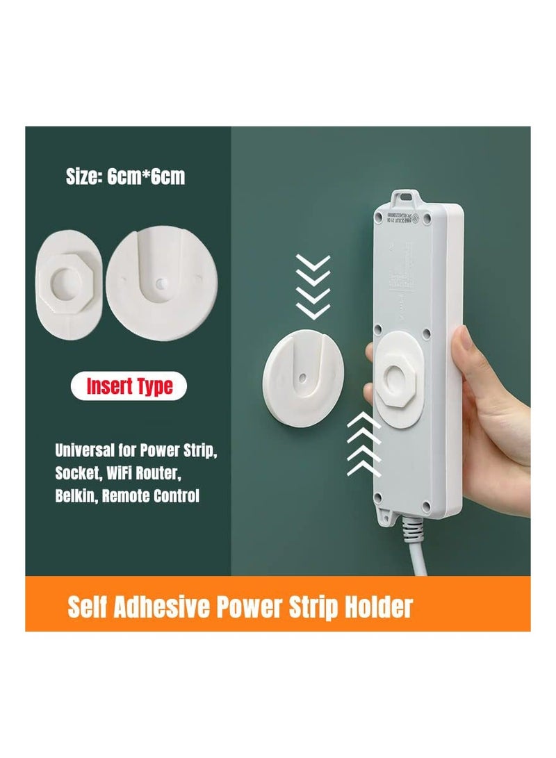 Extension Lead Holder, Self Adhesive Power Strip Wall Fixator, Seamless Punch-free Plug Sticker, Holder Moumt for Socket, WiFi Router, Belkin, Remote Control, Home Kitchen Office Supply(10 PCS ) - Image 3