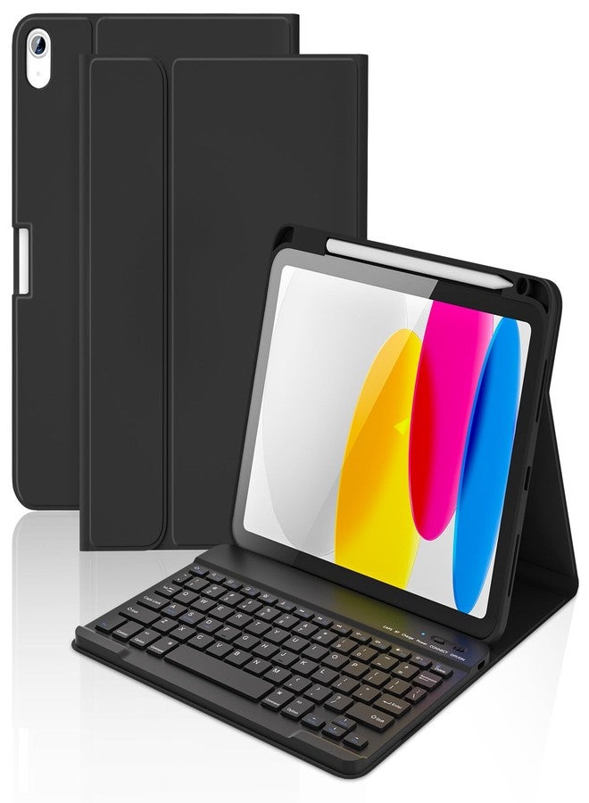 KBCASE for iPad 11th/10th Generation Case with Keyboard, Detachable Wireless Keyboard Case with Pencil Holder for iPad A16 11 inch 2025/10th Gen 10.9 inch 2022 (Black) - Image 1