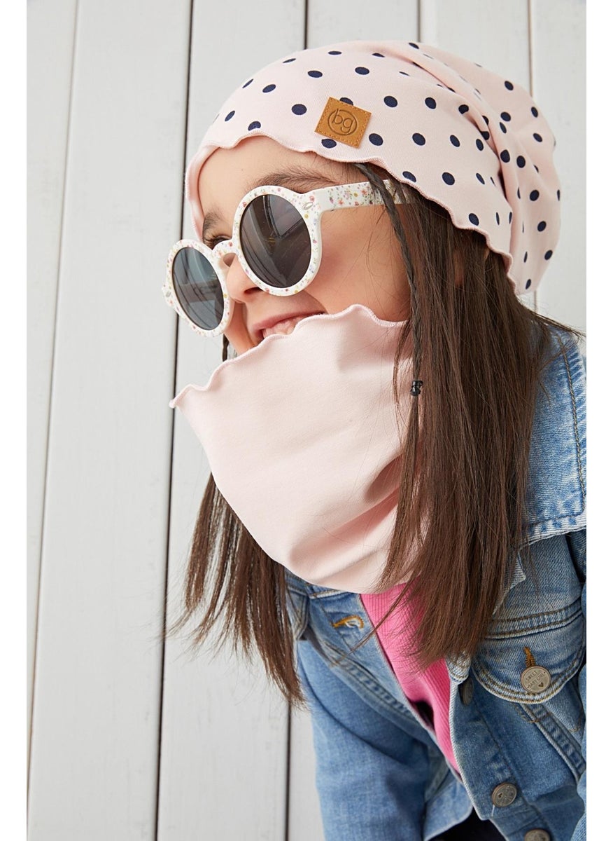 Babygiz - Powder Black Girl Child Baby Beanie Neck Collar Set Soft 100% Cotton Combed Cotton Trend Series - Image 1