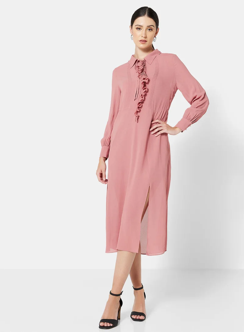 Ted Baker Asymmetric Ruffle Midi Dress
