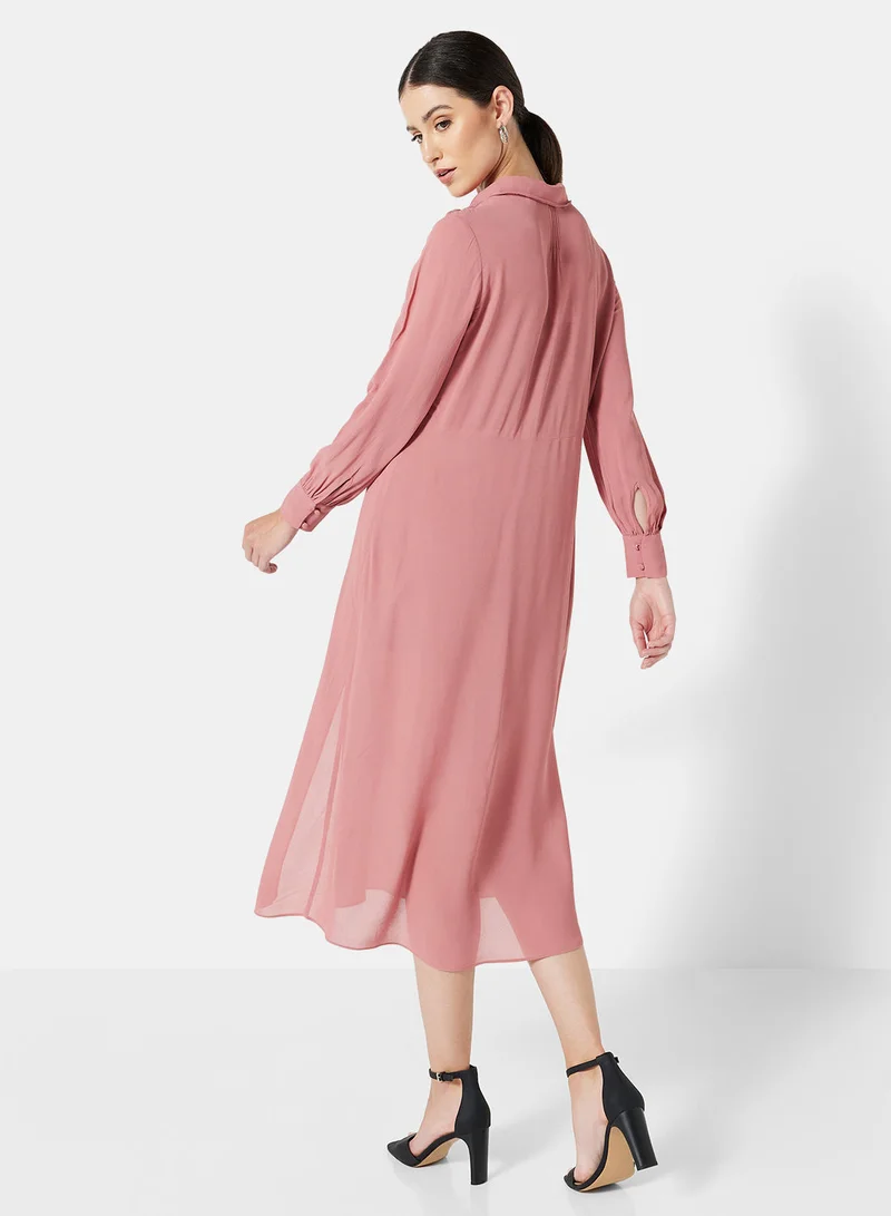 Ted Baker Asymmetric Ruffle Midi Dress
