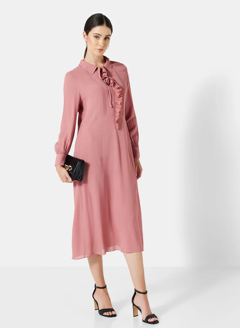 Ted Baker Asymmetric Ruffle Midi Dress