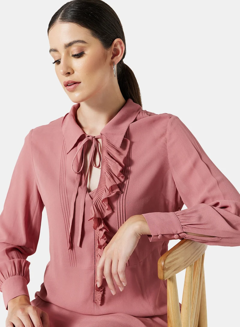 Ted Baker Asymmetric Ruffle Midi Dress
