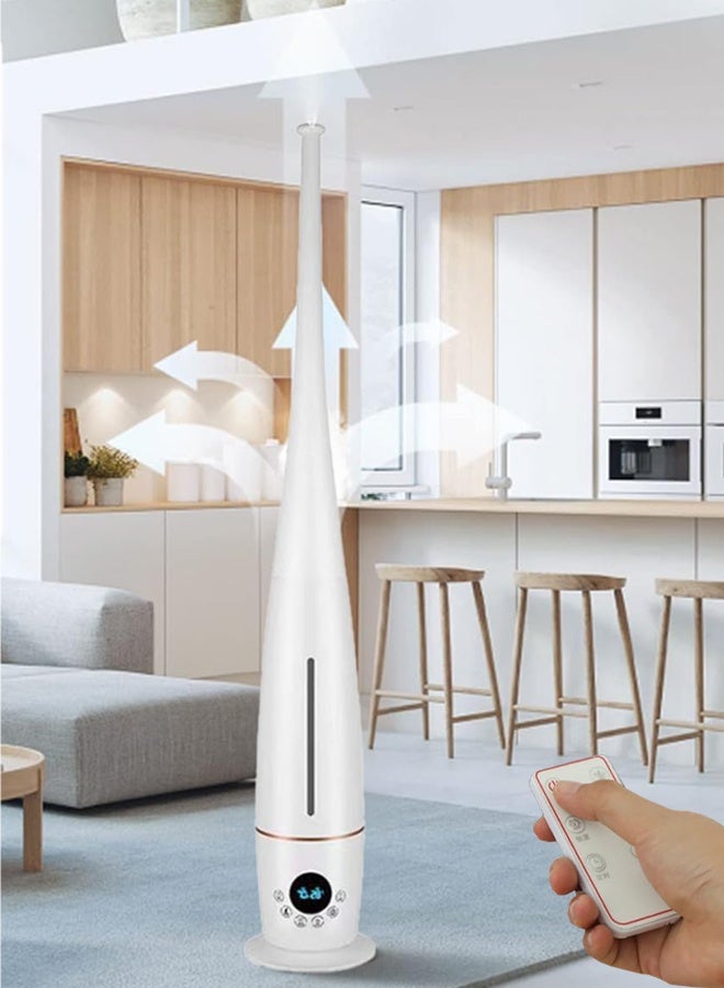 Air Humidifier for Bedroom Large Room Ultrasonic Cool Mist Humidifier Top Fill Last Up to 48H with 360°Nozzle Sleep Mode Auto Shut-Off Night Light Large Humidifier for Baby Home Office 5L