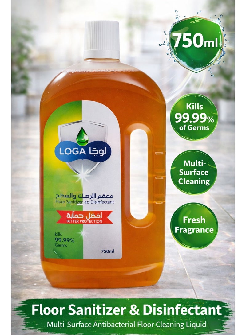 LOGA Floor Sanitizer & Disinfectant 750ml Antibacterial Cleaner Kills 99.99% Germs Fresh
