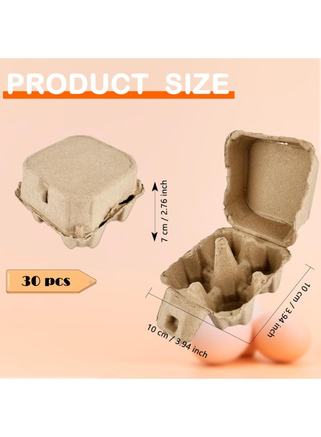 موثوقية التنبؤ 30 عبوة من علب البيض الفارغة المصنوعة من اللب الطبيعي لحفظ البيض 4 حاملات بيض مربعة من الورق المقوى للدجاج للعائلات ومزارع الدجاج ومتاجر المزارع - Image 2