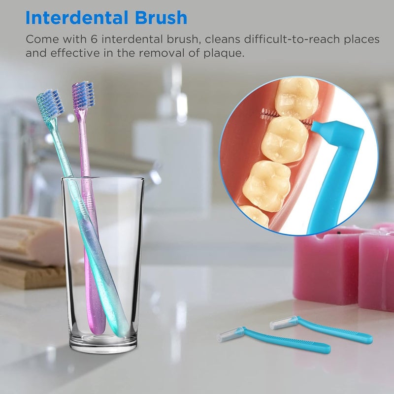 Fregum V-Shaped Orthodontic Toothbrush for Braces with 6 Interdental Brushes, Soft Bristles, 6 Count - Image 3