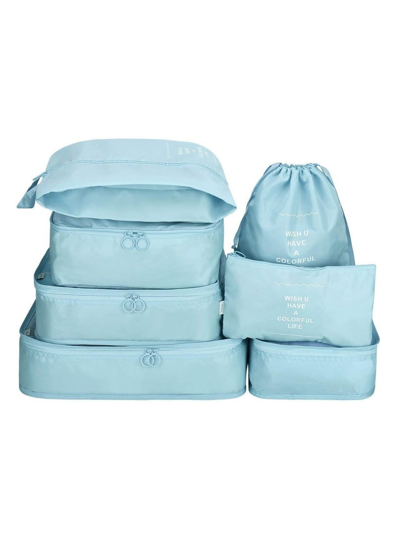 بلومنغ تايم 7 قطع مكعبات تعبئة لحقائب السفر، حقائب تعبئة منظمة للسفر - Image 1