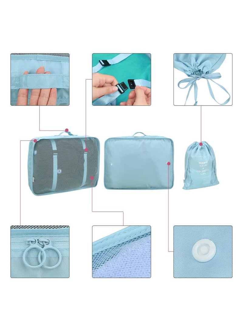 بلومنغ تايم 7 قطع مكعبات تعبئة لحقائب السفر، حقائب تعبئة منظمة للسفر - Image 3