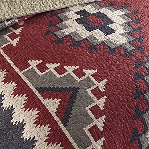 Donna Sharp Queen Bedding Set - 3 Piece - Mojave Red Southwest Quilt Set with Queen Quilt and Two Standard Pillow Shams - Machine Washable - Image 4