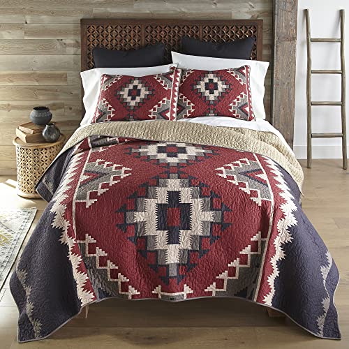 Donna Sharp Queen Bedding Set - 3 Piece - Mojave Red Southwest Quilt Set with Queen Quilt and Two Standard Pillow Shams - Machine Washable - Image 1